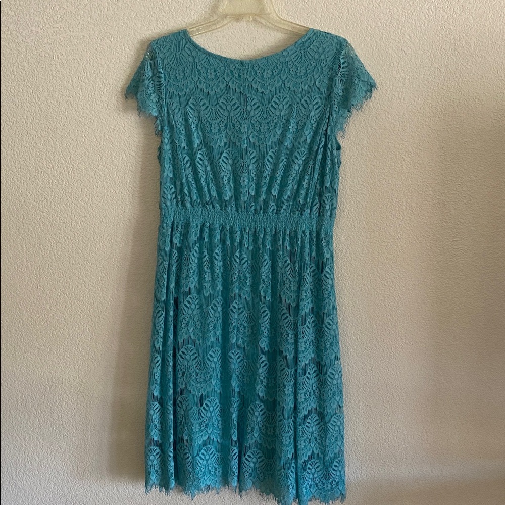REBA Turquoise Lace Midi Dress - Picture 6 of 16